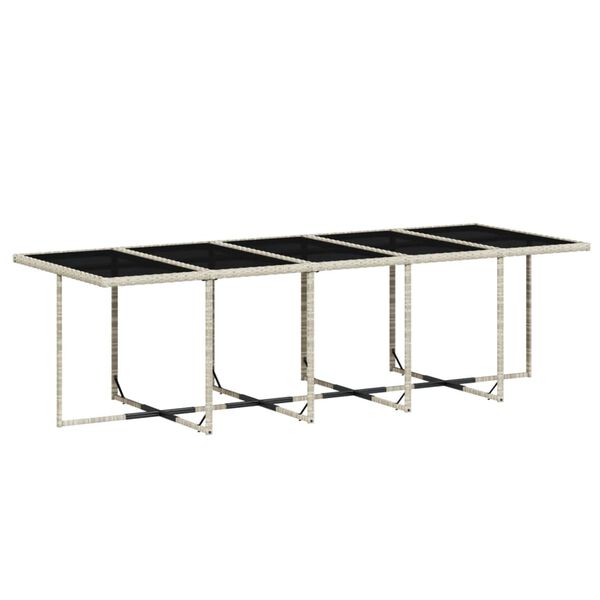 vidaXL Set mobilier de grădină cu perne 11 piese gri deschis poliratan