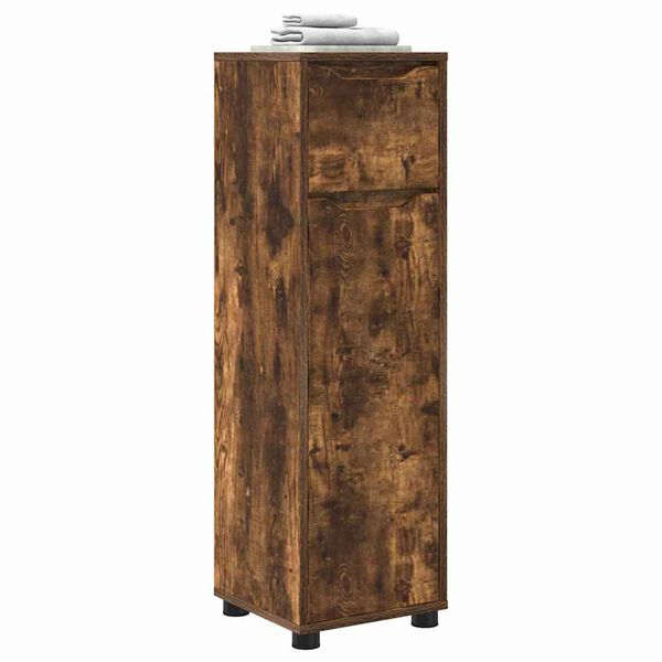 vidaXL Dulap de Baie Stejar fumuriu 30,5 x 30 x 101 cm Lemn compozit