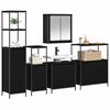 vidaXL Set de mobilier pentru baie 5 pcs Stejar Negru Lemn compozit