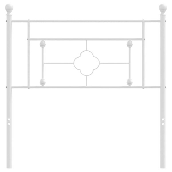 vidaXL Tăblie de pat metalică, alb, 100 cm