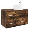 vidaXL Set de mobilier pentru baie 2 buc. Stejar fumuriu