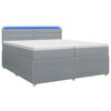 vidaXL Pat boxspring cu saltea Gri deschis 200 x 200 cm Țesătură