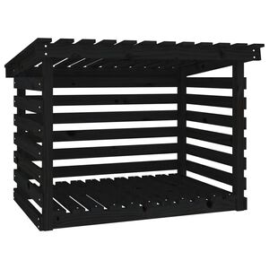 vidaXL Rastel pentru lemne de foc, negru, 108x73x79 cm lemn masiv pin