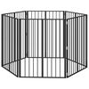vidaXL Poartă pentru c&acirc;ini 6 buc. Negru 80 x 100 cm Oțel Galvanizat
