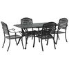 vidaXL Set de masă pentru grădină 5 buc. Negru Aluminiu