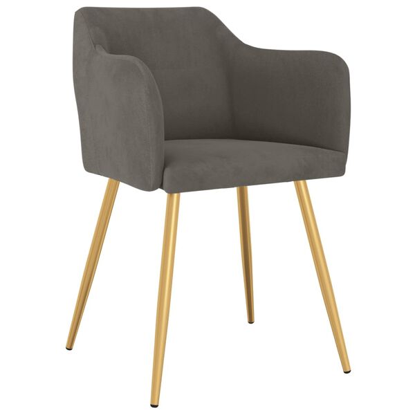 vidaXL Scaune de bucătărie, 4 buc., gri &icirc;nchis, catifea