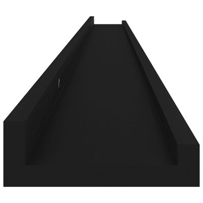 vidaXL Rafturi de perete, 4 buc., negru, 115x9x3 cm