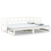 vidaXL Pat extensibil de zi, alb, 2x(80x200) cm, lemn masiv de pin