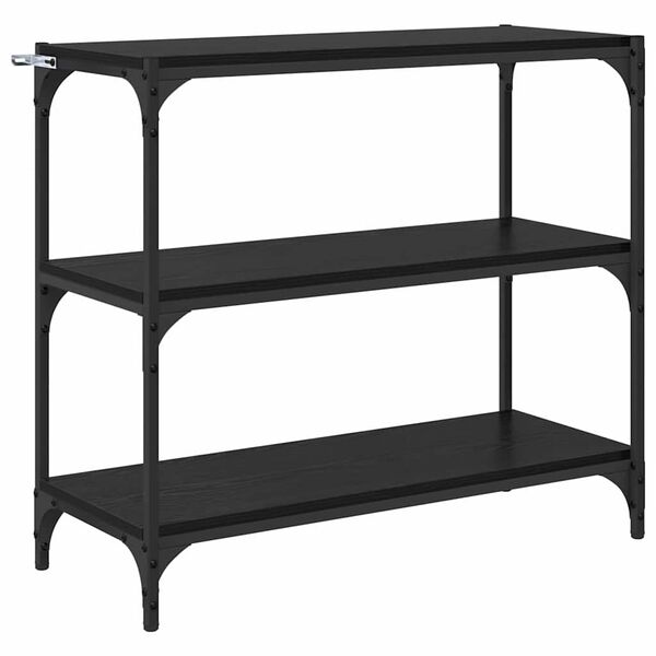 vidaXL Dulap pentru cărți Stejar Negru 80 x 33 x 70,5 cm