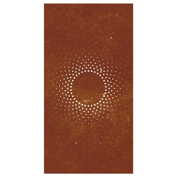 vidaXL Decor perete de grădină 105x55 cm design soare oțel Corten