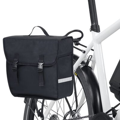 vidaXL Geantă de bicicletă pentru suport de coș, negru, 21 L