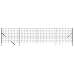 vidaXL Gard plasă de s&acirc;rmă, antracit, 2,2x10 m, oțel galvanizat