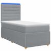 vidaXL Pat cu arcuri LED și saltea Gri deschis 80 x 200 cm Țesătură
