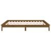 vidaXL Cadru de pat cu LED, maro miere, 160x200 cm, lemn masiv