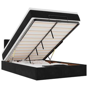 vidaXL Cadru pat otoman cu saltea, catifea neagră 120x200 cm