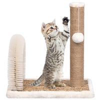 vidaXL Ansamblu pisici, perie arcuită de îngrijire & stâlp de zgâriat