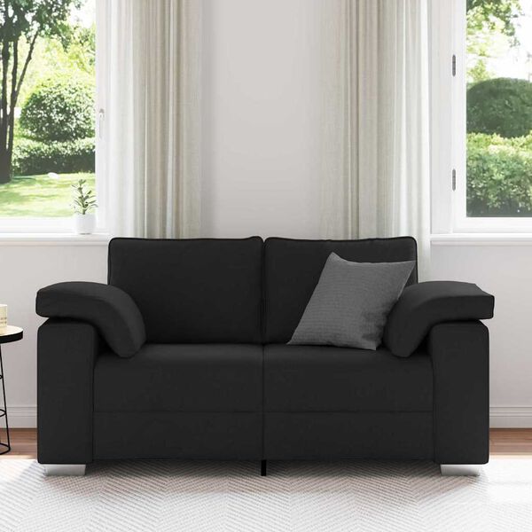 vidaXL Canapea Negru 160 x 77 x 82 cm țesătură