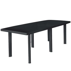 vidaXL Masă de grădină, antracit, 216 x 90 x 72 cm, plastic