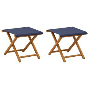 vidaXL Scaun de plajă 2 pcs Lemn de eucalipt masiv albastru