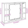 vidaXL Dulap cu oglindă și LED lemn vechi 76x15x55 cm, lemn prelucrat