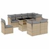 vidaXL Set canapele de grădină, 9 piese, cu perne, bej, poliratan