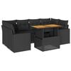 vidaXL Set canapele de grădină cu perne, 7 piese, negru, poliratan
