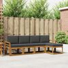 vidaXL Set de canapele de exterior cu pernă 5 pcs Natural și Antracit