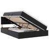 vidaXL Pat cu saltea și LED Negru 140 x 200 cm Piele artificială