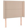 vidaXL Tăblie pat cu aripioare cappuccino 83x16x118/128 cm piele eco