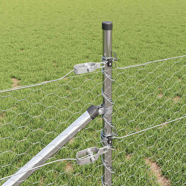 vidaXL St&acirc;lp de gard. Argintiu 50 x 0,8 m (plasă 36 mm) Oțel