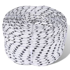 vidaXL Rolă fr&acirc;nghie &icirc;mpletită par&acirc;mă barcă, poliester, 6 mm x 50 m