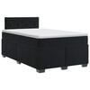 vidaXL Pat boxspring cu saltea cu headboard Negru 120 x 200 cm Catifea