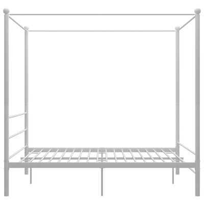 vidaXL Cadru de pat cu baldachin, alb, 160x200 cm, metal
