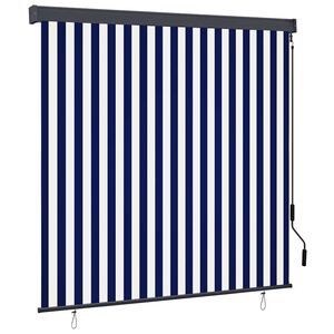vidaXL Rulou textil Albastru și Alb 180 x 250 cm Țesătură și Aluminiu