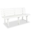 vidaXL Bancă de grădină, alb, 145,5 cm, plastic