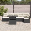 vidaXL Set de canapele pentru grădină 7 pcs Negru Rattan poli
