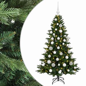 vidaXL Brad de Crăciun artificial cu glob 120 cm 150 LED-uri Alb cald