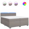 vidaXL Pat box spring cu saltea, gri taupe, 200x200 cm, textil