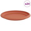 vidaXL Tavă rotundă pentru flori 24 pcs Roșu cărămidă &Oslash; 14 x 2 cm