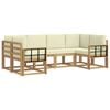 vidaXL Set de canapele de exterior cu pernă 6 pcs Alb și crem
