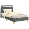 vidaXL Cadru de pat pentru copii cu spătar Gri închis 80 x 160 cm
