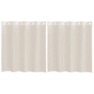 vidaXL Perdele Voile cu Oelii 2 buc Crem 140x140 cm