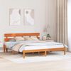 vidaXL Cadru de pat cu headboard Maro 180 x 200 cm Lemn masiv de pin