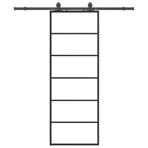 vidaXL Ușă glisantă cu set de feronerie neagră 76x205 cm Sticlă ESG