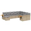 vidaXL Set canapele de grădină cu perne, 10 piese, bej, poliratan