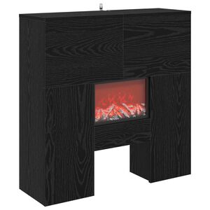 vidaXL Șemineu electric Stejar Negru 75 x 24,5 x 75 cm Lemn prelucrat