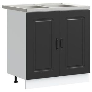 vidaXL Dulap de bucătărie Kalmar Negru 80 x 46 x 81,5 cm