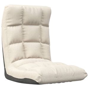 vidaXL Scaun de podea pliabil, crem, material textil