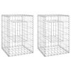 vidaXL St&acirc;lpi tip coș gabion, 2 buc., 40x40x60 cm, fier
