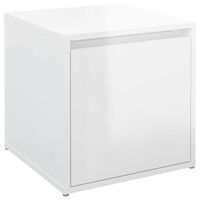 vidaXL Cutie cu sertar, alb extralucios, 40,5x40x40 cm, lemn compozit